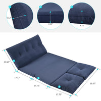 Floor Couch Sofa Fabric Folding Chaise Lounge Bed for Living Room Bedroom Adjustable Seating