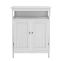 Bathroom Storage Cabinet with Double Shutter Doors - White