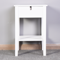 White Bathroom Floor-standing Storage Table with Drawer