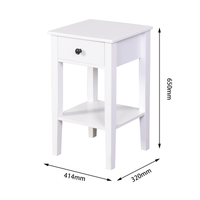 White Bathroom Floor-standing Storage Table with Drawer