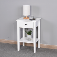 White Bathroom Floor-standing Storage Table with Drawer