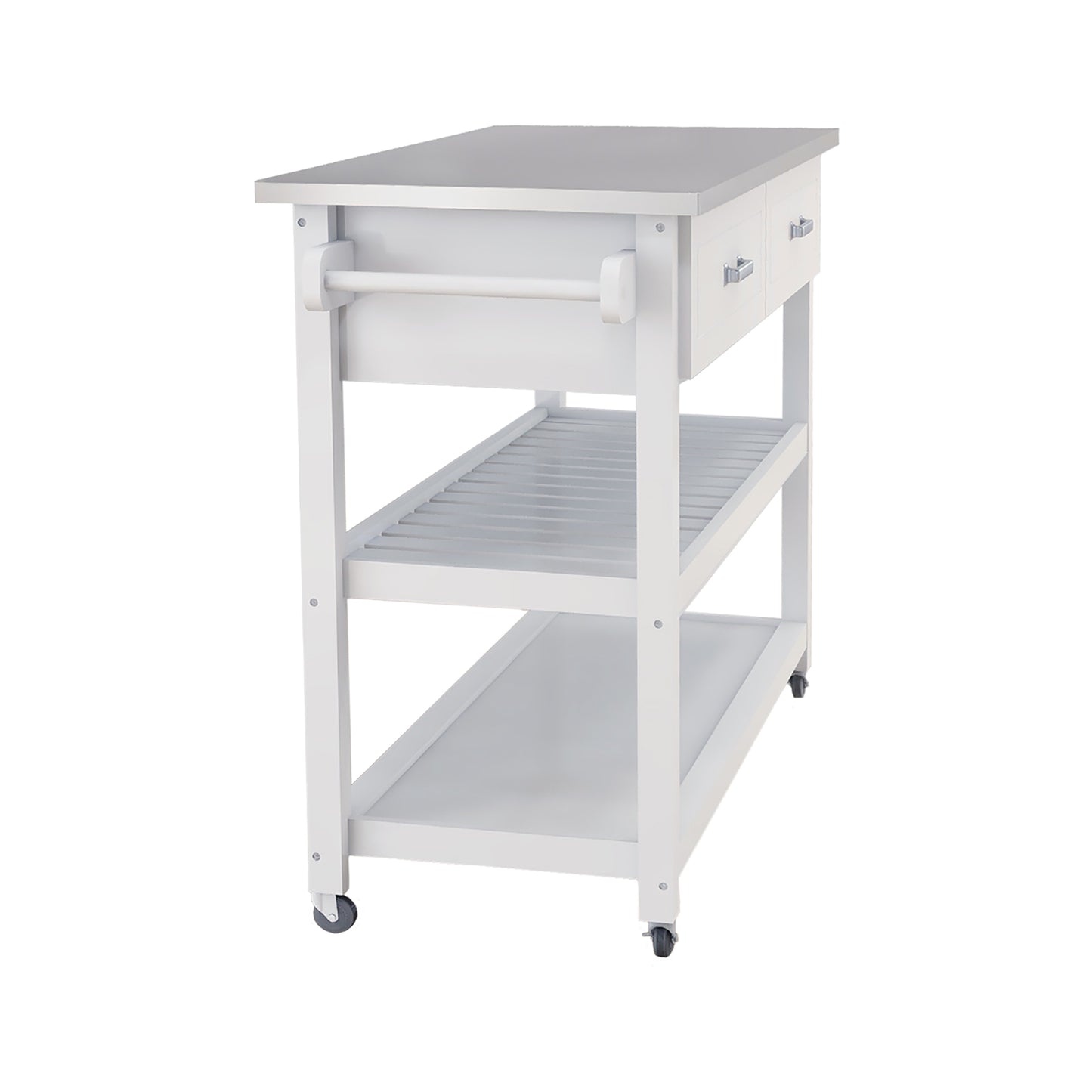 Stainless Steel Kitchen Cart with Two Drawers