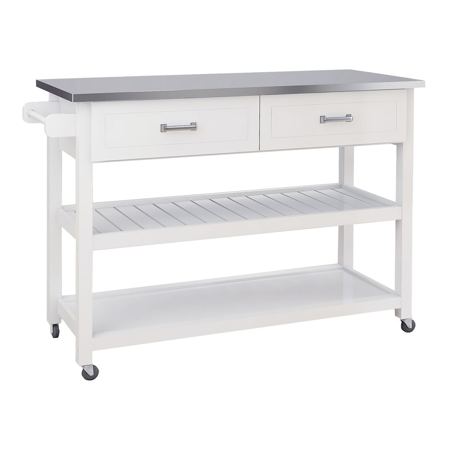 Stainless Steel Kitchen Cart with Two Drawers