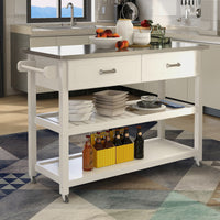 Stainless Steel Kitchen Cart with Two Drawers