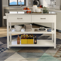 Stainless Steel Kitchen Cart with Two Drawers