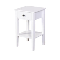 White Bathroom Floor-standing Storage Table with Drawer