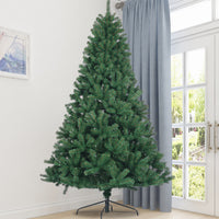 Artificial Christmas Tree 7.5ft Full Natural Spruce PVC Fir Tree Metal Stand Unlit Green