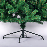 Artificial Christmas Tree 7.5ft Full Natural Spruce PVC Fir Tree Metal Stand Unlit Green