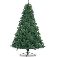 Artificial Christmas Tree 7.5ft Full Natural Spruce PVC Fir Tree Metal Stand Unlit Green