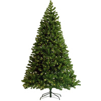 6ft Pre-Lit Artificial Christmas Tree - Hinged Design with Foldable Stand for Easy Setup