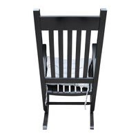 Wooden Porch Rocker Chair Black Without Mat