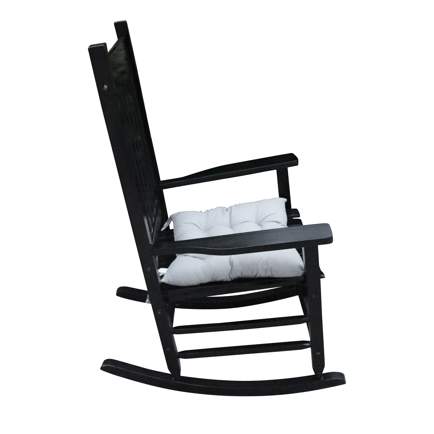 Wooden Porch Rocker Chair Black Without Mat