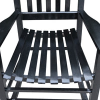 Wooden Porch Rocker Chair Black Without Mat