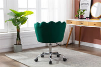 Velvet Home Office Chair with Silver Base