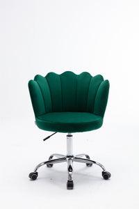 Velvet Home Office Chair with Silver Base