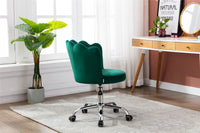 Velvet Home Office Chair with Silver Base