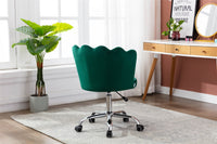 Velvet Home Office Chair with Silver Base