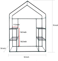 Walk-in Plant Gardening Greenhouse with 2 Tiers and 8 Shelves