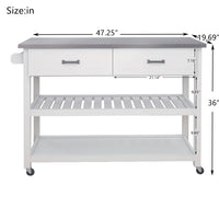 Stainless Steel Kitchen Cart with Two Drawers