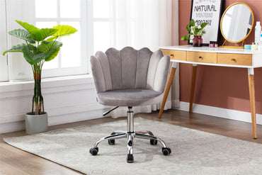 Product Name: Velvet Home Office Chair with Silver Base