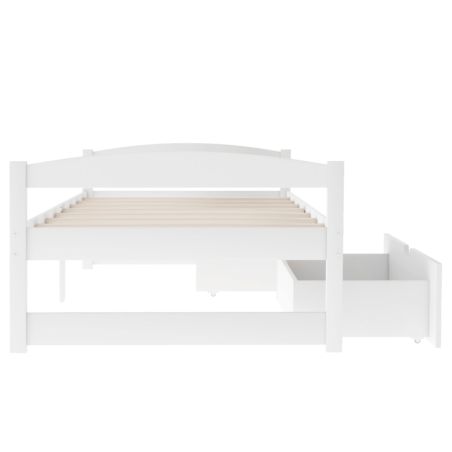 Twin Size Platform Bed, With Two Drawers