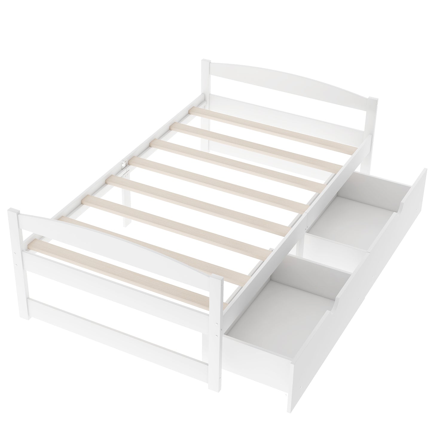 Twin Size Platform Bed, With Two Drawers