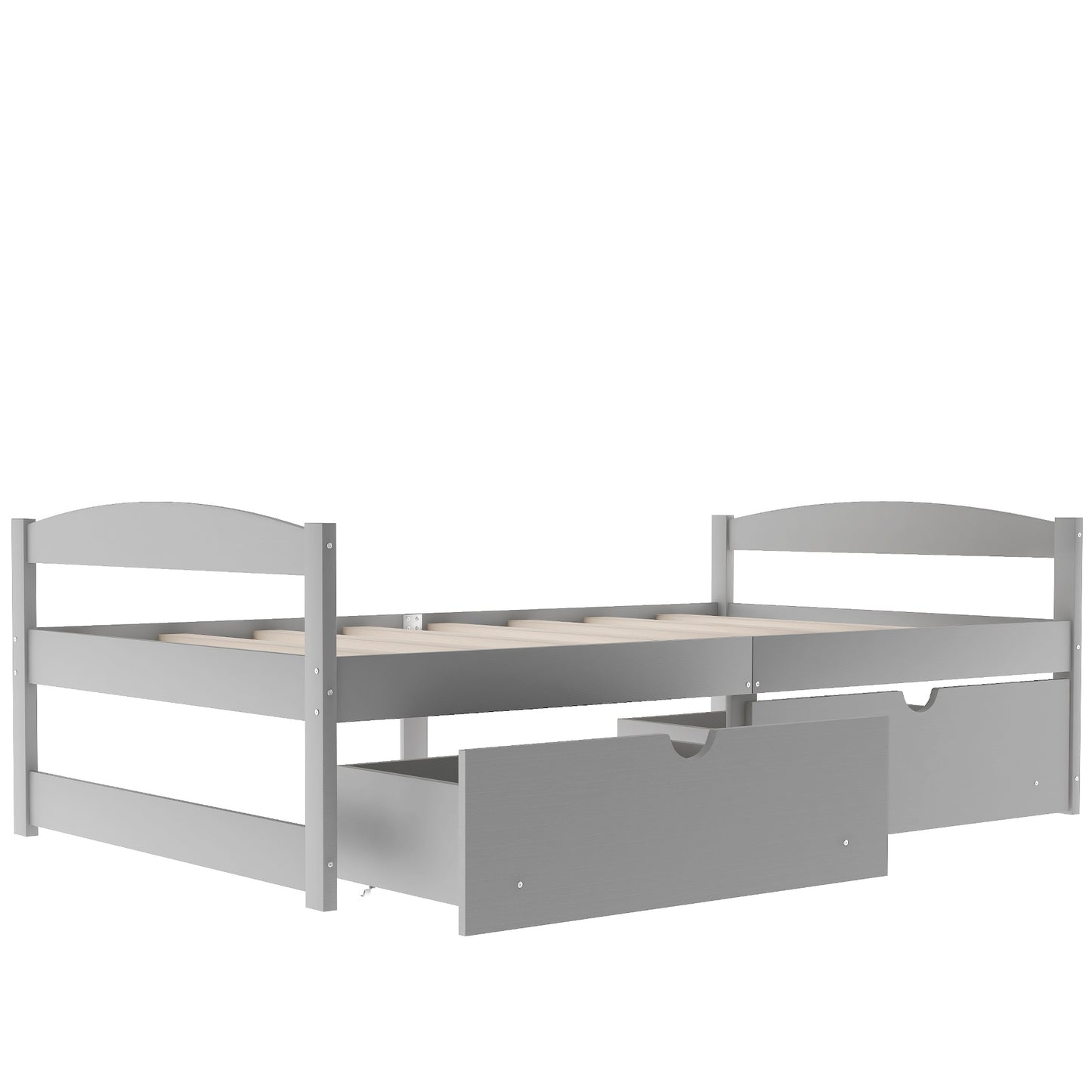 Twin Size Platform Bed, With Two Drawers