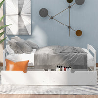 Twin Size Platform Bed, With Two Drawers