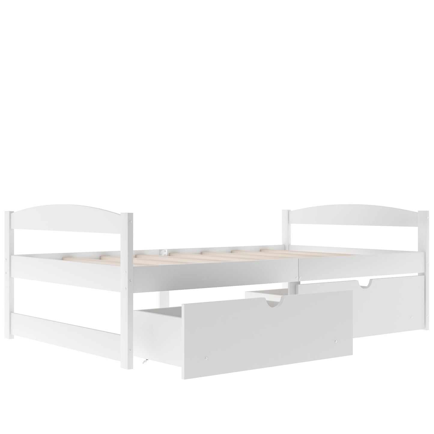 Twin Size Platform Bed, With Two Drawers