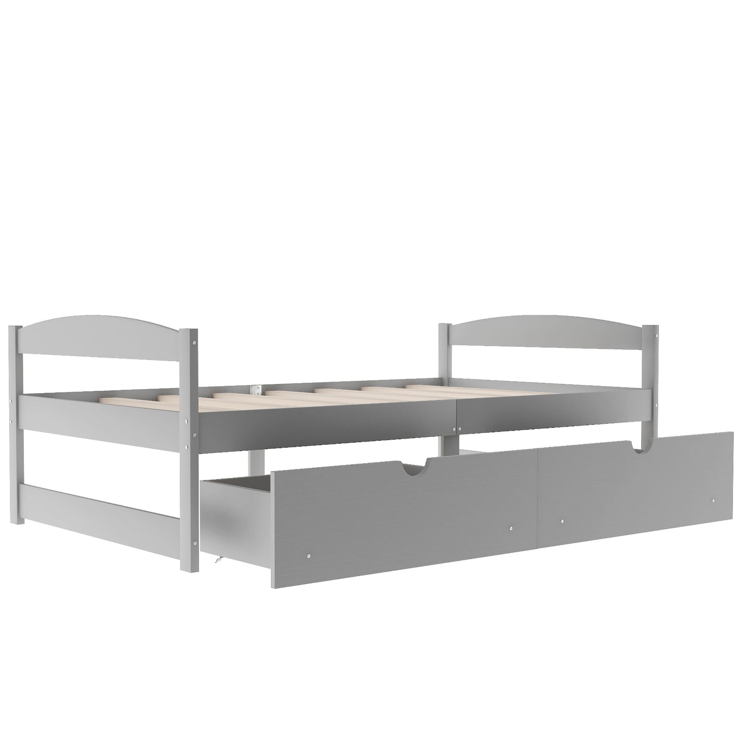 Twin Size Platform Bed, With Two Drawers