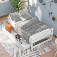 Twin Size Platform Bed, With Two Drawers