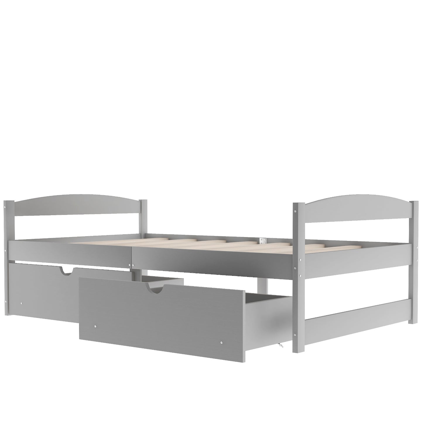 Twin Size Platform Bed, With Two Drawers