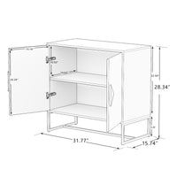 Solid Wood Square Handle 2 Doors Sideboard