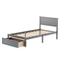 Twin Size Platform Bed with Under-bed Drawer