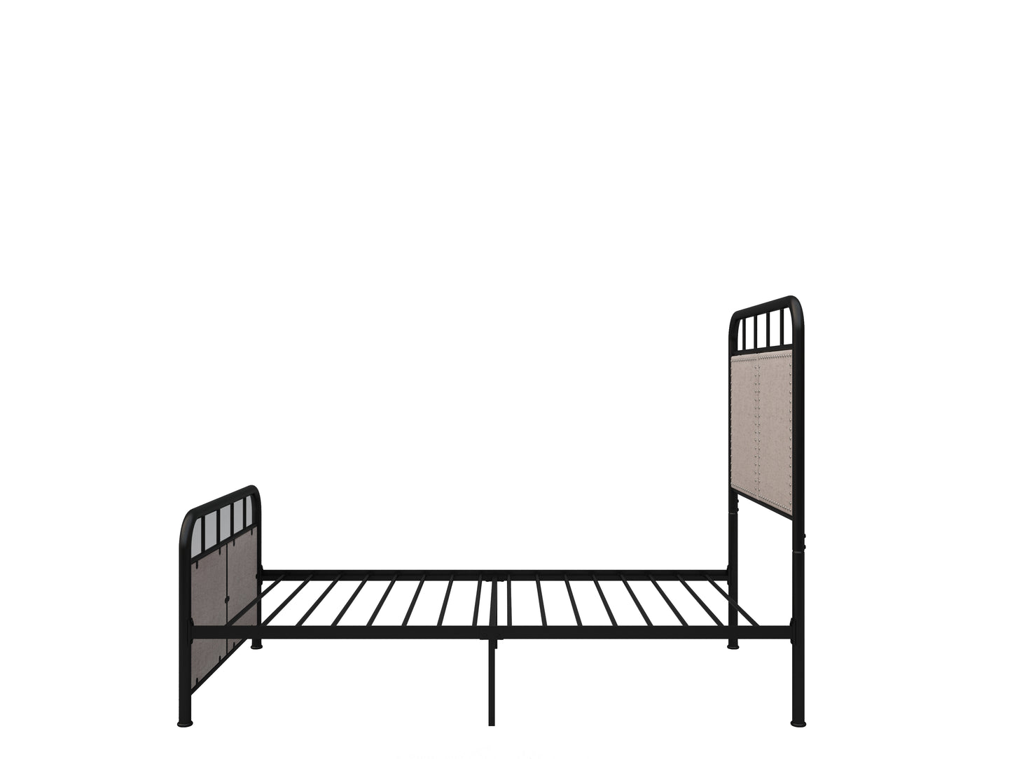 Twin Size Linen Upholstered Platform Metal Bed Frame