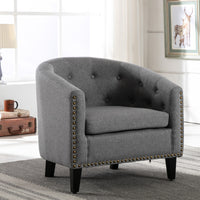 Fabric Tufted Barrel Chair - Stylish Tub Chair for Living Room, Bedroom, and Club – Comfort and Elegance Combined