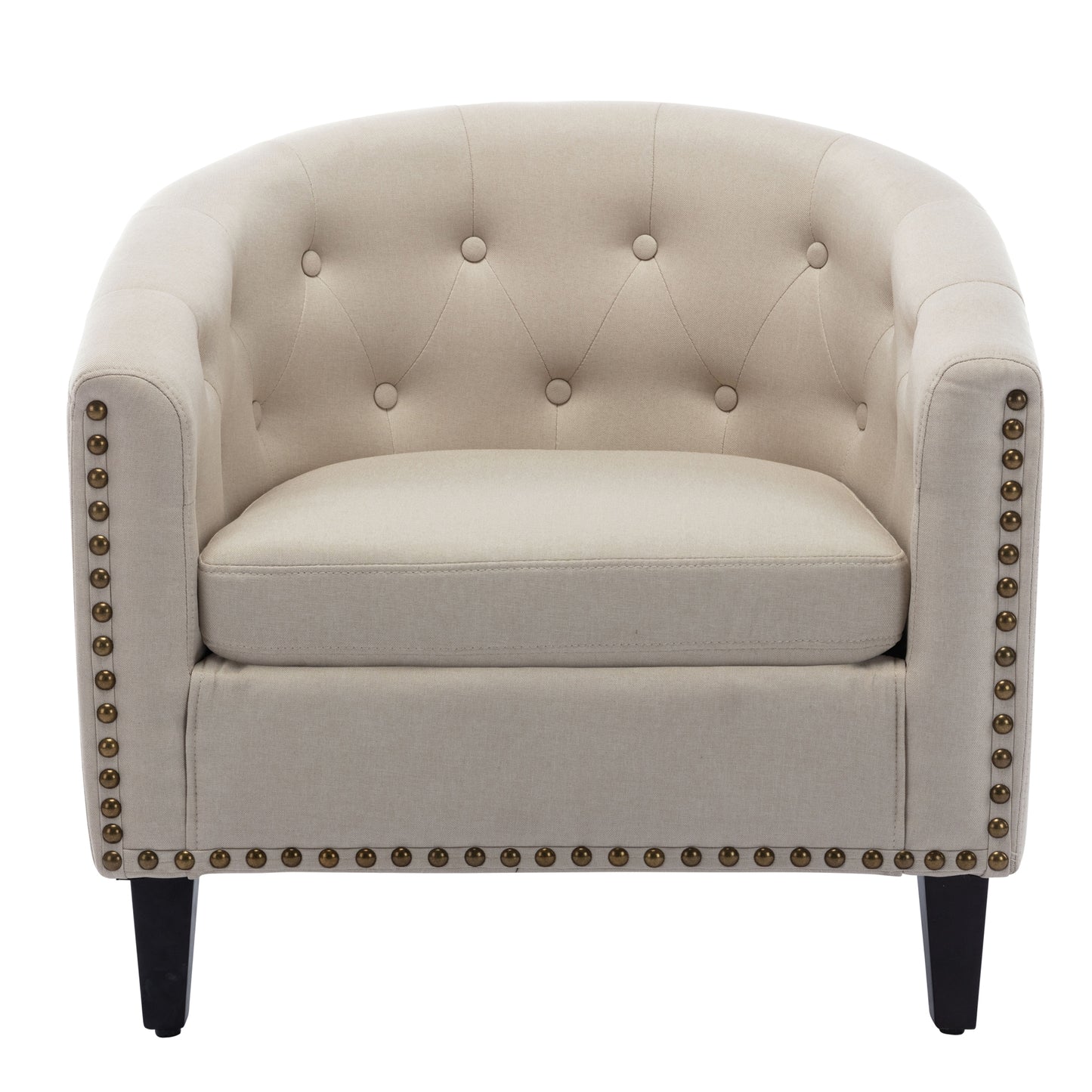 Fabric Tufted Barrel Chair – Stylish Tub Chair for Living Room, Bedroom, & Club Seating, Comfortable Accent Chair, Modern Design