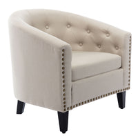 Fabric Tufted Barrel Chair – Stylish Tub Chair for Living Room, Bedroom, & Club Seating, Comfortable Accent Chair, Modern Design