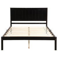 Full Platform Bed Frame with Headboard - Sturdy Wood Slat Support, No Box Spring Required, Espresso Finish