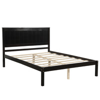 Full Platform Bed Frame with Headboard - Sturdy Wood Slat Support, No Box Spring Required, Espresso Finish