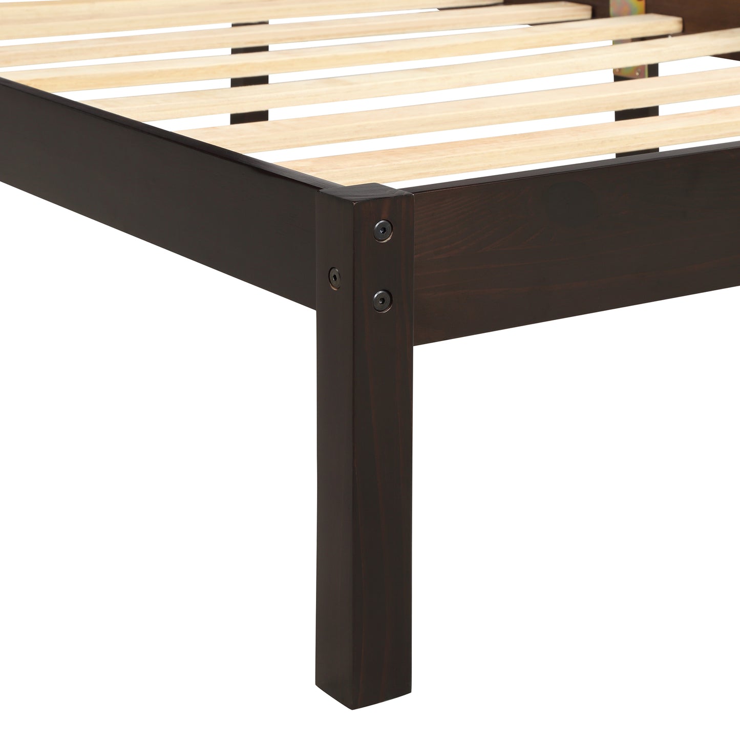 Full Platform Bed Frame with Headboard - Sturdy Wood Slat Support, No Box Spring Required, Espresso Finish