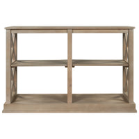 Narrow Console Table with 3-Tier Open Storage Spaces and X Legs for Living Room Entryway Hallway White Wash