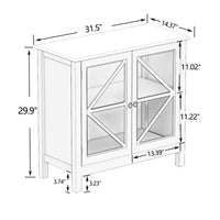 Kitchen Cabinet with Double Glass Doors
