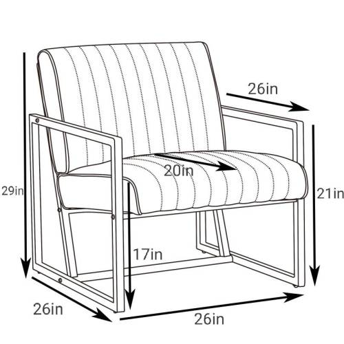 Stylish Modern Armchair with Steel Frame High Back Upholstered Accent Chair for Living Room Bedroom Kitchen