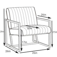 Stylish Modern Armchair with Steel Frame High Back Upholstered Accent Chair for Living Room Bedroom Kitchen