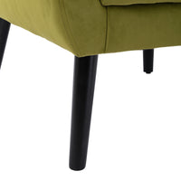 Modern Soft Velvet Ergonomic Accent Chair for Living Room, Bedroom, and Home with Black Legs - Stylish Indoor Seating