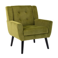 Modern Soft Velvet Ergonomic Accent Chair for Living Room, Bedroom, and Home with Black Legs - Stylish Indoor Seating