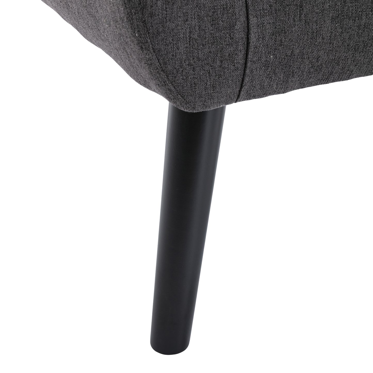 Modern Soft Linen Ergonomic Accent Chair for Living Room or Bedroom - Stylish Indoor Home Seating with Black Legs