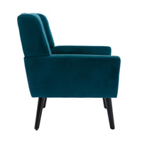 Modern Soft Velvet Ergonomic Accent Chair for Living Room & Bedroom - Stylish Home Chair with Black Legs