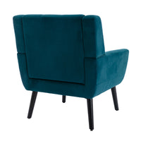 Modern Soft Velvet Ergonomic Accent Chair for Living Room & Bedroom - Stylish Home Chair with Black Legs